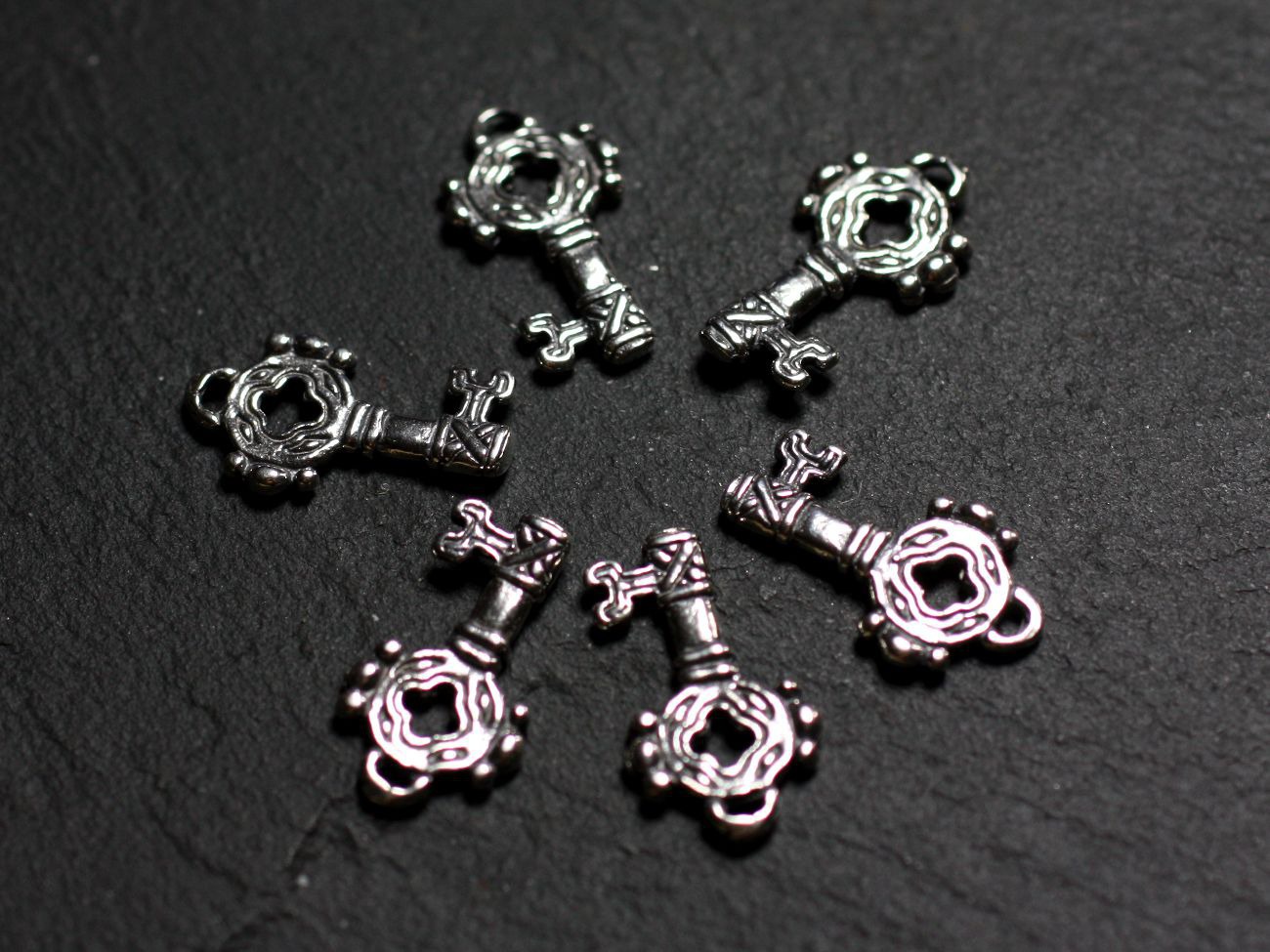 1pc - Breloque Pendentif Argent 925 Clef 17mm - 4558550086617 