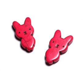 10pc - Turquoise Beads Synthesis Rabbit 28mm Rosa Fucsia - 4558550088260 