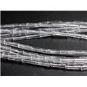 4pc - Perles de Pierre - Cristal de Roche Quartz Tubes 13x4mm - 4558550095466 