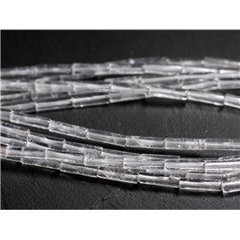 4pc - Perles de Pierre - Cristal de Roche Quartz Tubes 13x4mm - 4558550095466 