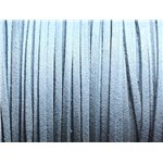 5 metres - Cordon Laniere Suedine Daim 3mm Bleu Gris Horizon - 4558550094513