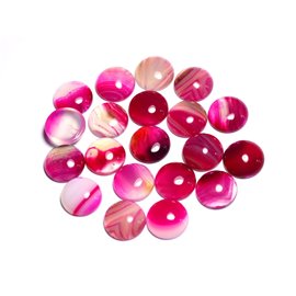 1Stk - Cabochon Stein - Runder rosa Achat 15mm - 8741140000148 