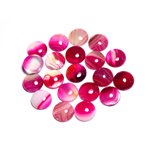 1pc - Cabochon Pierre - Agate Rose Rond 15mm -  8741140000148 