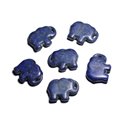 1pc - Grande Perle Pendentif en Pierre Turquoise synthèse - Elephant 40mm Bleu nuit - 4558550087911 