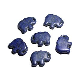 1Stk - Großer Perlenanhänger Türkis Stein Synthese - Elefant 40mm Mitternachtsblau - 4558550087911 