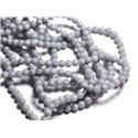 30pc - Perles de Pierre - Jade Boules 4mm Gris clair perle -  8741140001053 