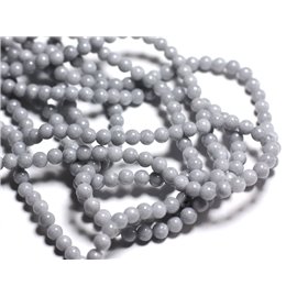 30pc - Stone Beads - Jade Balls 4mm Light gray pearl - 8741140001053 
