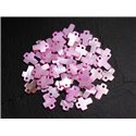 10pc - Perles Pendentifs Breloques Nacre Croix 12mm Rose clair Pastel - 8741140003422 