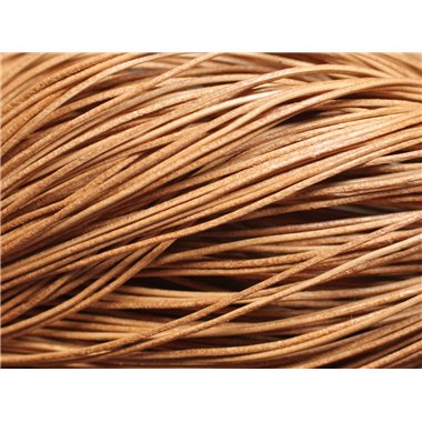 Echeveau 90 mètres - Fil Cordon Cuir Véritable Beige Naturel 1mm - 8741140011229 