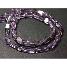 10pc - Stone Beads - Amethyst Rectangles Cubes 5-8mm - 8741140011908 