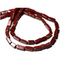 10pc - Perles de Pierre - Jaspe Rouge Rectangles Cubes 5-8mm - 8741140011946 