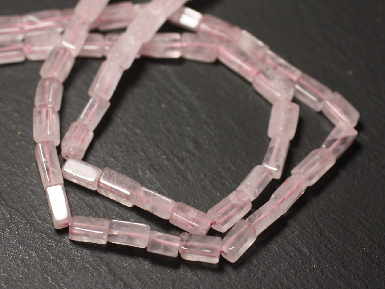 10pc - Perles de Pierre - Quartz Rose Rectangles Cubes 6-9mm - 8741140011984 