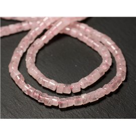 20pc - Cuentas de piedra - Arandelas Heishi de Cuarzo Rosa 5mm - 8741140012080 