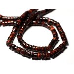 20pc - Perles de Pierre - Oeil de Taureau Tigre Rouge Rondelles Heishi 5-6mm - 8741140012035 