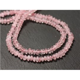 20pz - Perline di pietra - Quarzo rosa Rondelles Abacus 4-5mm - 8741140012165 