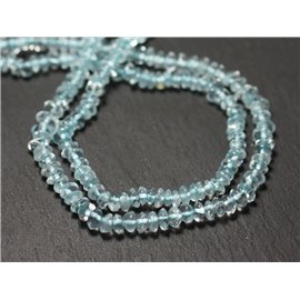 10pc - Stone Beads - Aquamarine Rondelles Abacus 4-5mm - 8741140012097