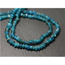 10pz - Perline di pietra - Apatite Rondelles Abacus 3-5mm blu verde pavone - 8741140012127