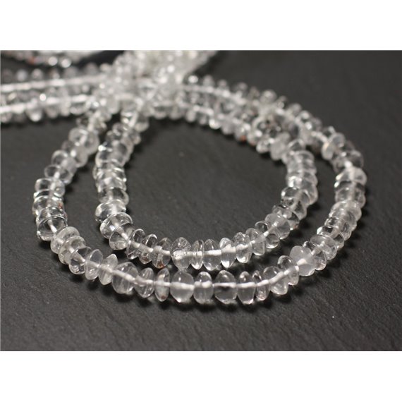 20pc - Perles de Pierre - Cristal Quartz Rondelles Boulier 5-6mm - 8741140012134 