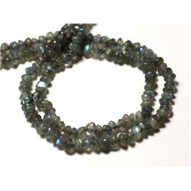10pc - Perles Pierre Labradorite Rondelles 4-5mm gris bleu vert - 8741140012141