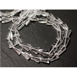 10pc - Cuentas de piedra - Triángulos de cristal de cuarzo 10-14mm - 8741140012172