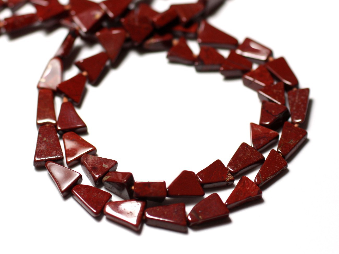 10pc - Perles de Pierre - Jaspe Rouge Triangles 5-6mm - 8741140012202 