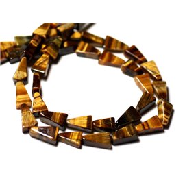 10pc - Stone Beads - Tiger Eye Triangles 8-11mm - 8741140012233 