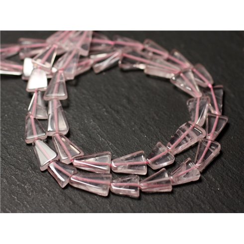10pc - Perles de Pierre - Quartz Rose Triangles 6-10mm - 8741140012240 