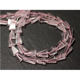 10pz - Perline di pietra - Triangoli di quarzo rosa 6-10mm - 8741140012240 