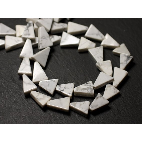 10pc - Perles de Pierre - Howlite Triangles 9-12mm - 8741140012196 