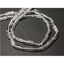 10pc - Stone Beads - Crystal Quartz Tubes 5-14mm - 8741140012271 