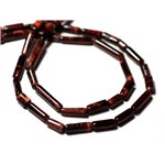 10pc - Perles de Pierre - Oeil de Taureau - Tigre Rouge Tubes 5-14mm - 8741140012295 