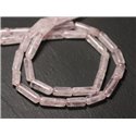 10pc - Perles de Pierre - Quartz Rose Tubes 10-15mm - 8741140012349 
