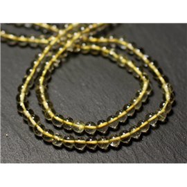 20pz - Perline di pietra - Sfere di 3-4 mm color citrino topazio giallo - 8741140011557 