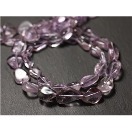10pc - Stone Beads - Amethyst Lavender Olives 9-15mm - 8741140011595 
