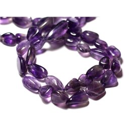 10pc - Stone Beads - Amethyst Olives 7-14mm - 8741140011588 