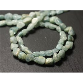 10pc - Perlas de Piedra - Aceitunas Aguamarina 8-14mm - 8741140011571 