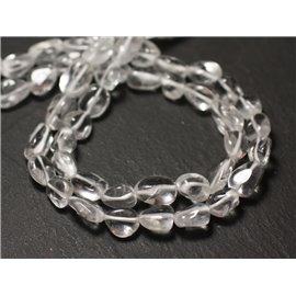 10pc - Stone Beads - Quartz Crystal Olives 7-12mm - 8741140011632 