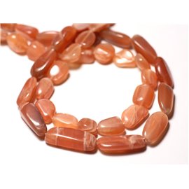 10st - Stenen kralen - Maansteen Sun Pink Olives 8-14mm - 8741140011687 