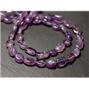 10pc - Perles Pierre - Amethyste Olives Ovales 7-10mm - 8741140011700
