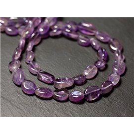 10Stk - Steinperlen - Amethyst Oval Oliven 7-10mm - 8741140011700