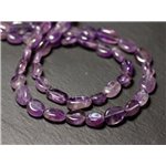 10pc - Perles Pierre - Amethyste Olives Ovales 7-10mm - 8741140011700