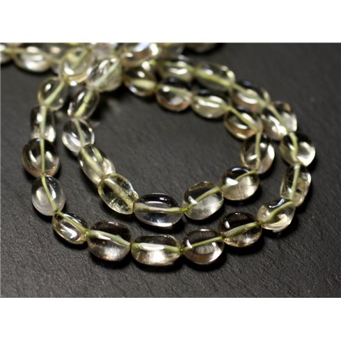 10pc - Perles de Pierre - Améthyste verte Prasiolite Olives Ovales 7-12mm - 8741140011717 