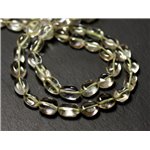 10pc - Perles de Pierre - Améthyste verte Prasiolite Olives Ovales 7-12mm - 8741140011717 