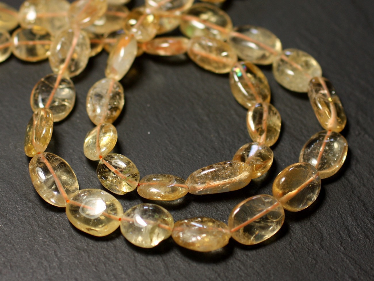 5pc - Perles de Pierre - Citrine Olives Ovales 7-15mm - 8741140011731