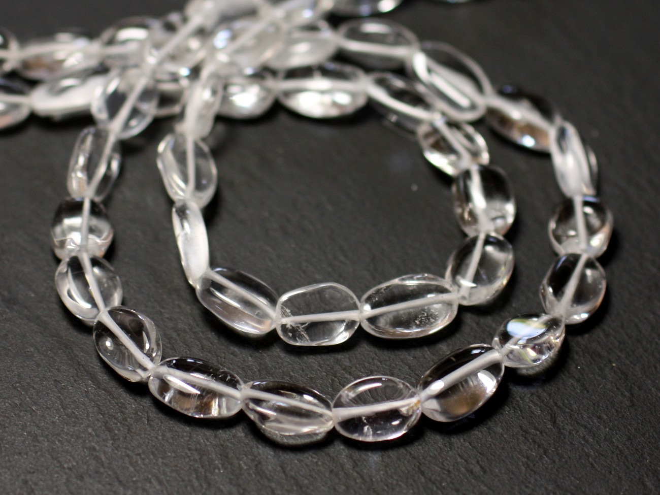 10pc - Perles de Pierre - Cristal Quartz Olives Ovales 7-10mm - 8741140011748 