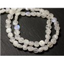 10pc - Perles de Pierre - Pierre de Lune blanche arc en ciel Palets 5-6mm - 8741140011885 