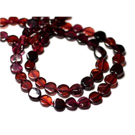 10pc - Perles Pierre Grenat Palets Ronds plats 5-6mm rouge bordeaux - 8741140011847