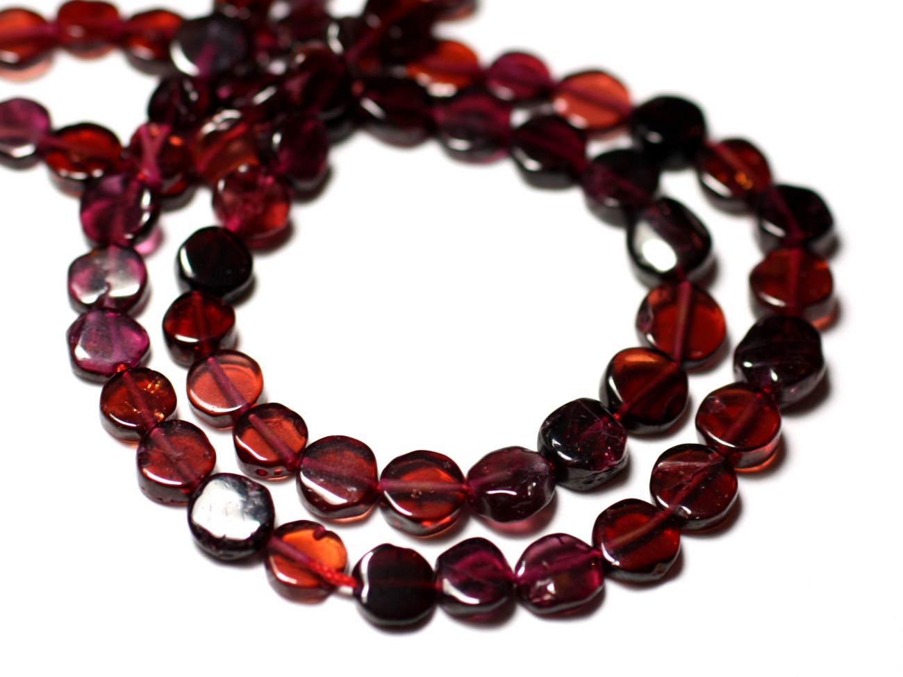 10pc - Perles de Pierre - Grenat Palets 5-6mm - 8741140011847 