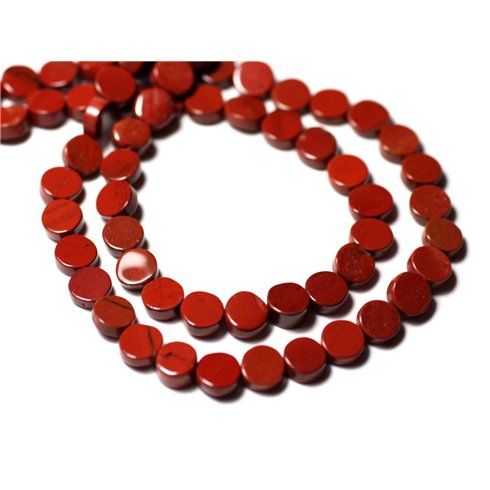 10pc - Perles de Pierre - Jaspe Rouge Palets 5-6mm - 8741140011854 