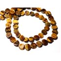 10pc - Perles de Pierre - Oeil de Tigre Palets 6-7mm - 8741140011878 